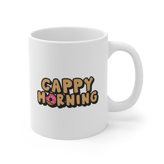 Yummy! Capy eating donut White Ceramic Mug, 11oz