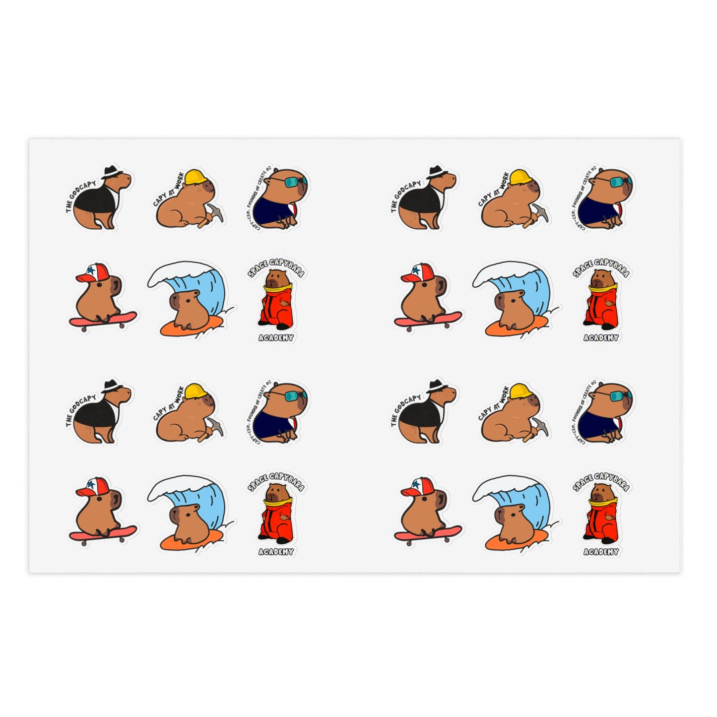 Working capybaras Sticker set