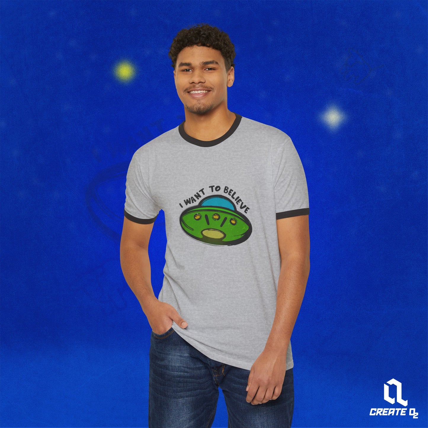 I want to Believe Cotton ringer T-shirt