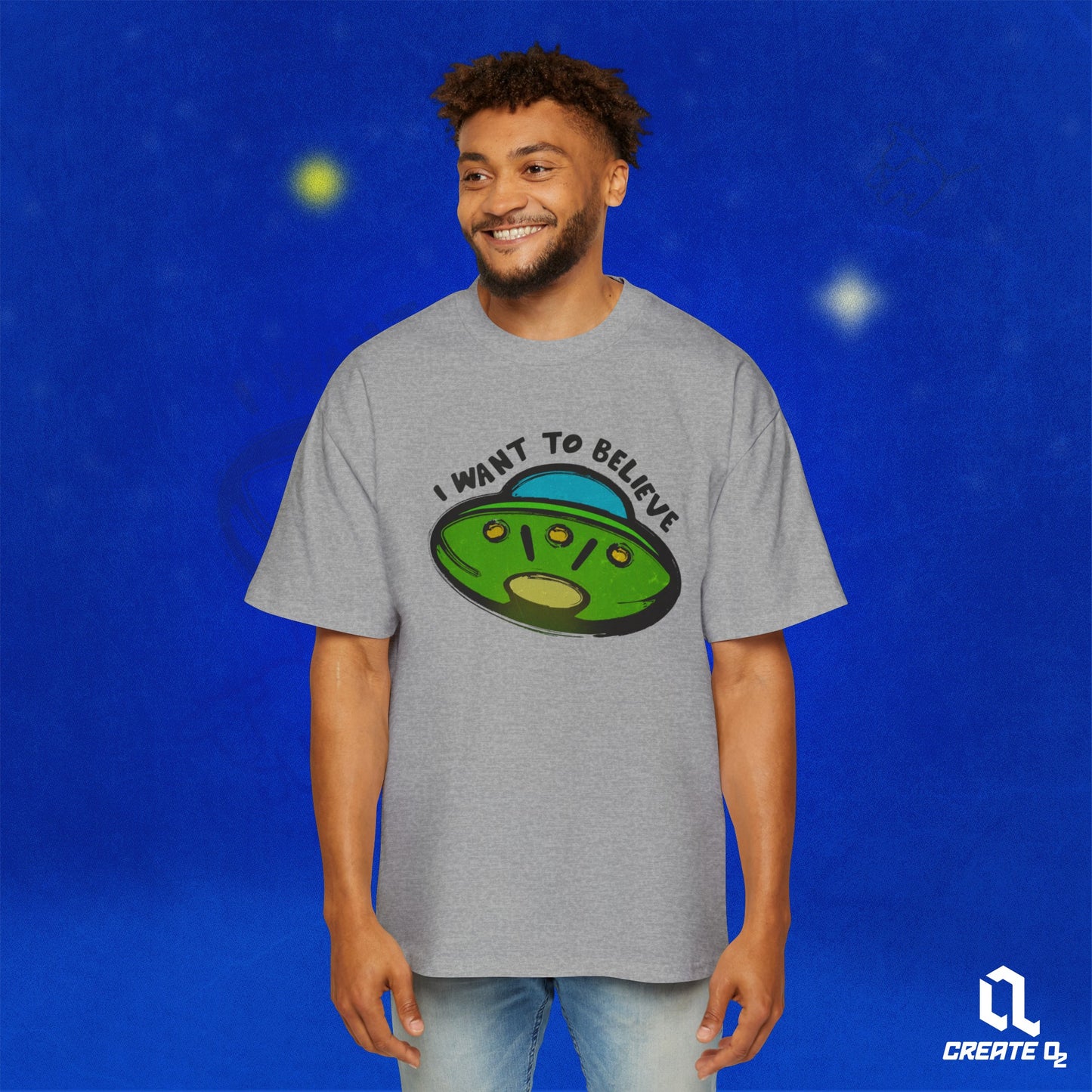 I want to Believe Men's Heavy Oversized Tee